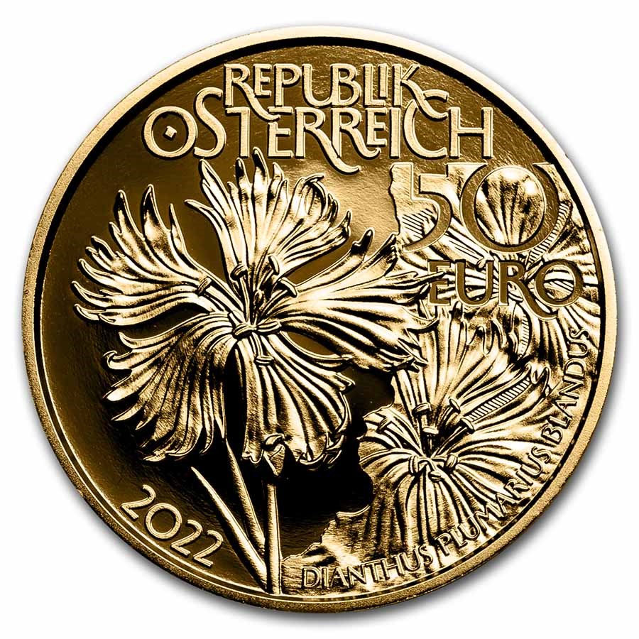 2022 Austria Proof Gold €50 Alpine Treasures (Wild Waters)